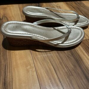 Elegant Golden Wedge Sandals